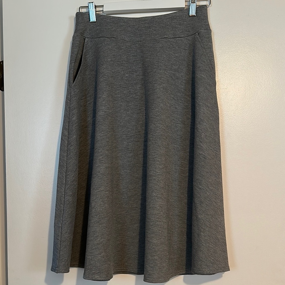 Skechers Gray Midi A-Line Skirt for Work